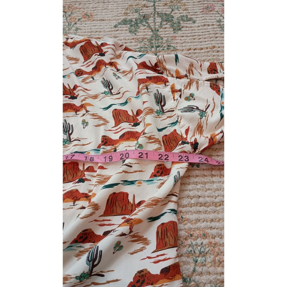 Rock & Roll Cowgirl Desert Print Open Front Kimono Split Sleeve Rayon M - Picture 9 of 11